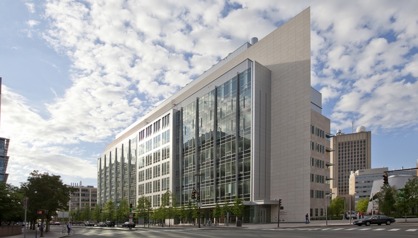 View of Koch Institute building from Main Street