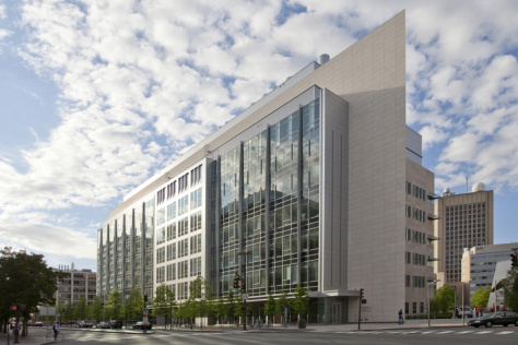 Koch Institute building seen from Main Street