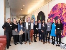 Presenters stand in the Galleries